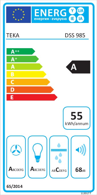 Hota şemineu Teka TIKAL DSS 985,  panou de control cu butoane iluminate, 90 cm, Inox