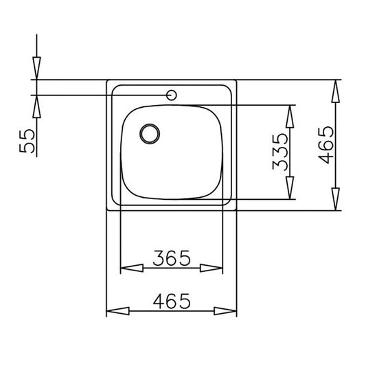 Chiuveta din inox Teka UNIVERSAL E 465 x 465 1B, 1 cuva, 465 mm x 465 mm, inox mat