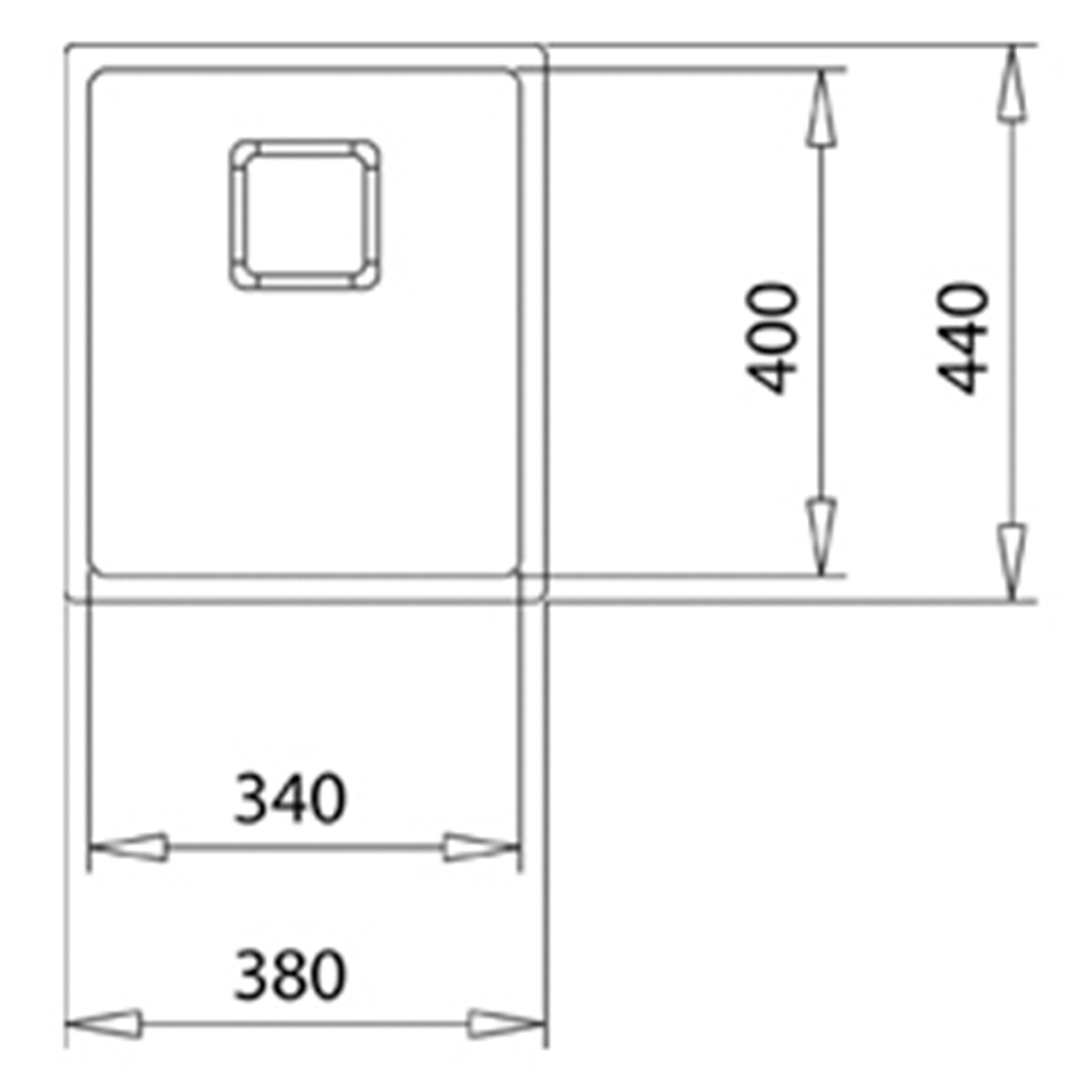 Chiuveta din inox Teka FLEXLINEA RS15 34.40, 1 cuva, 380 mm x 440 mm, inox lucios, Undermount