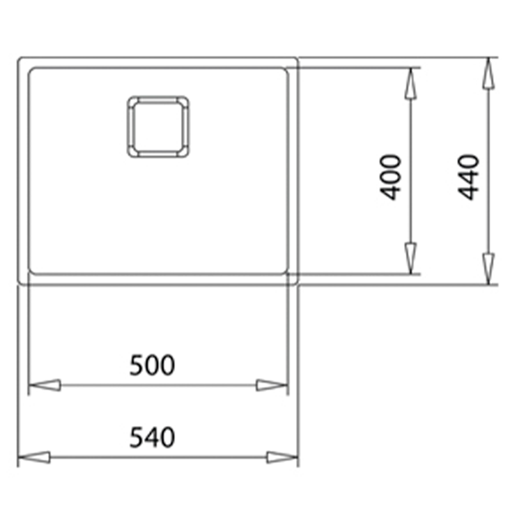 Chiuveta din inox Teka FLEXLINEA RS15 50.40 BRASS, 1 cuvă, 540 x 440 mm, Alama