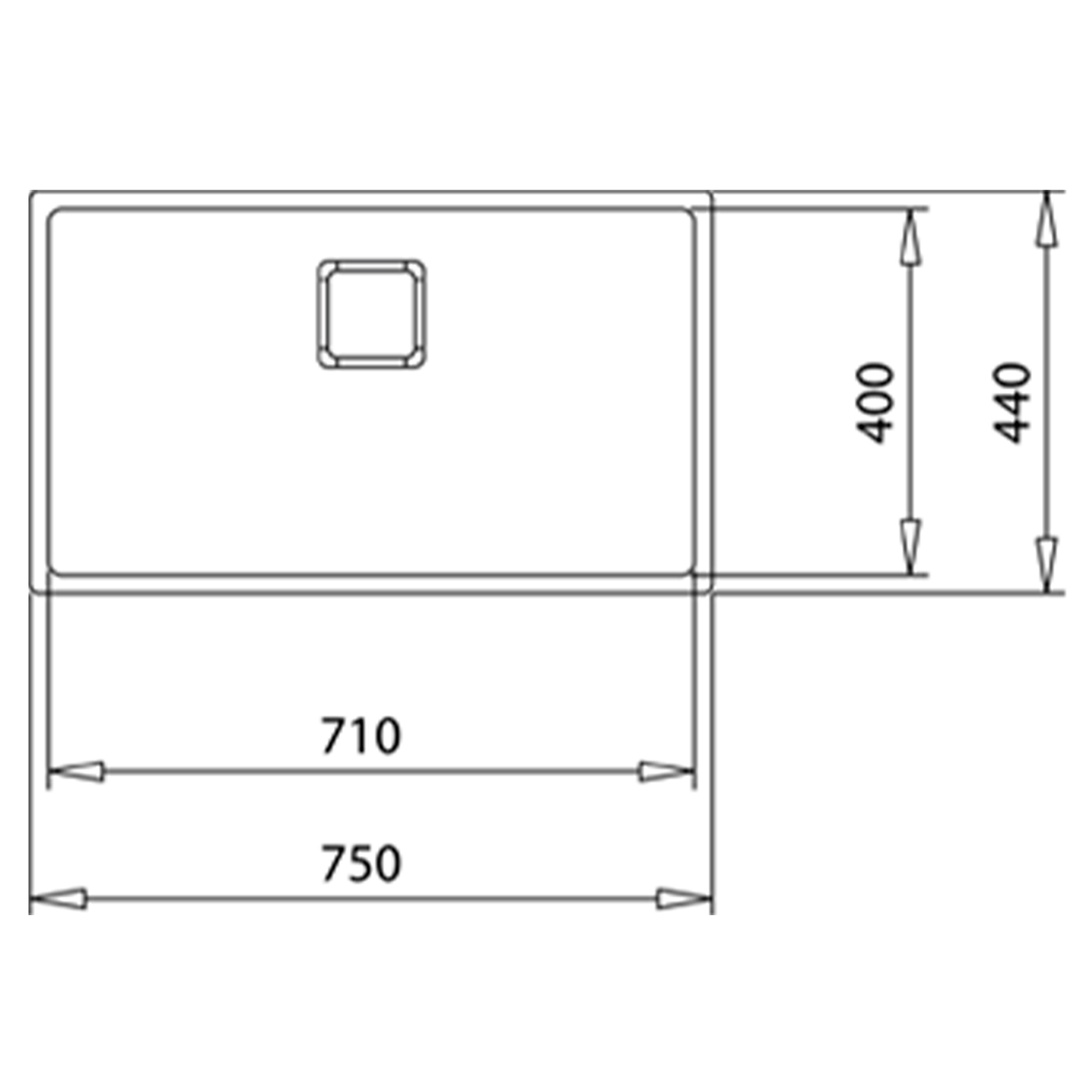 Chiuveta din inox Teka FLEXLINEA RS15 71.40, instalare 3 in 1, 750 mm x 440 mm, inox