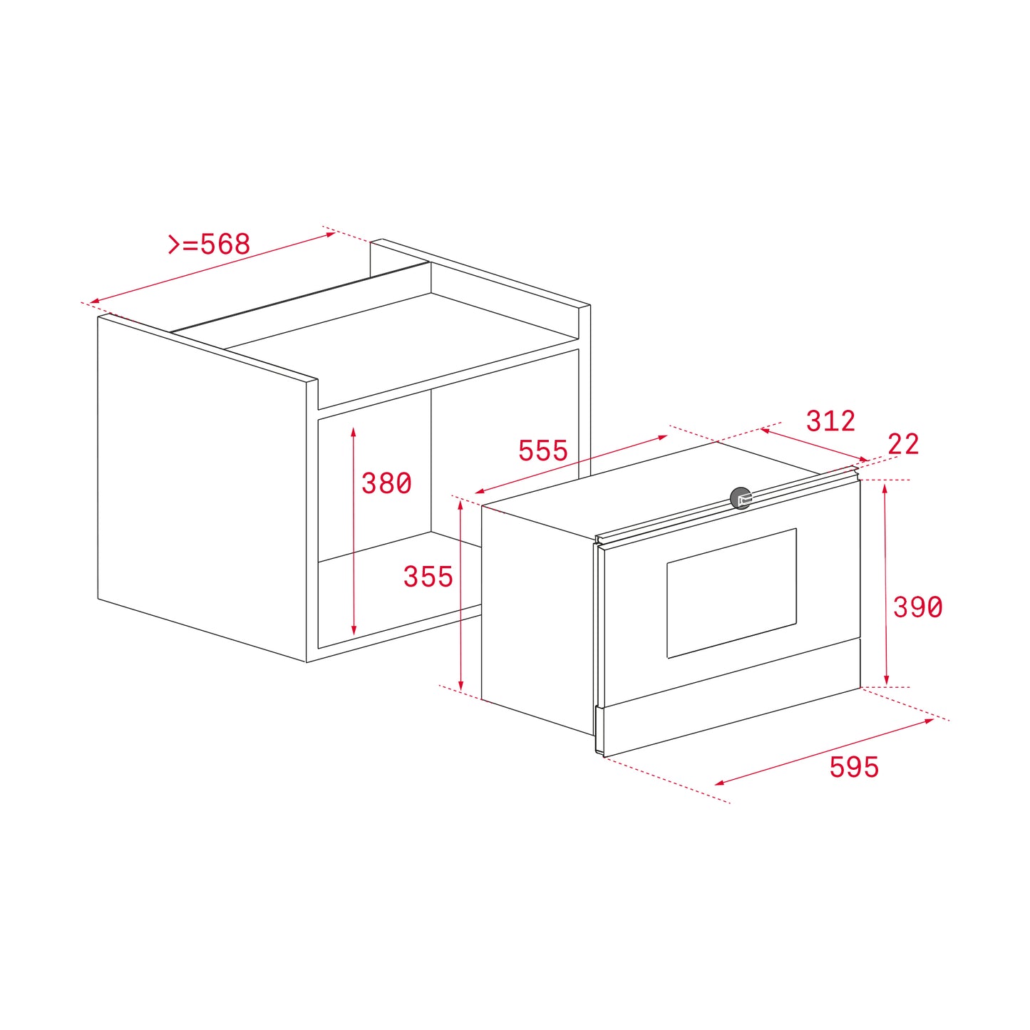 Cuptor încorporabil Microunde Teka ML 8220 BIS L-BK, cu bază ceramică şi capacitate 22l, Balama stanga, Cristal negru (fara rama inox)