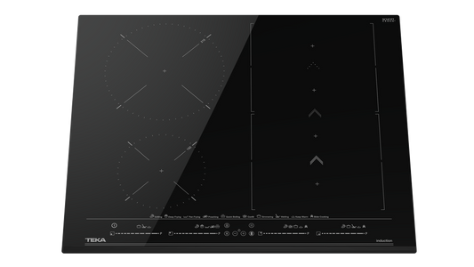 Plita electrica cu inductie Teka IZS 66800 MST BK, functie Slide Cooking, 4 zone, 60 cm, sticla neagra