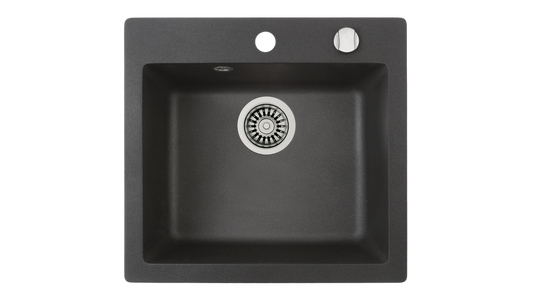 Chiuveta din Tegranite Teka CLIVO 50 S-TQ, 490 mm x 455 mm, SCHWARZMETALLI