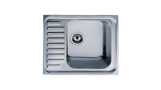 Chiuveta din inox Teka CLASSIC 1B, 650 mm x 500 mm, 1 cuva, Inox microtexturat, Picurator stanga