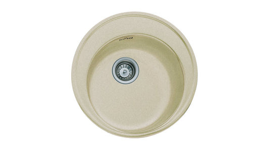 Chiuveta din Tegranite Teka CENTROVAL 45 TG, 1 cuva rotunda, TOPASBEIGE