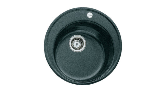 Chiuveta din Tegranite Teka CENTROVAL 45 TG, 1 cuva rotunda, Schwarzmetallic