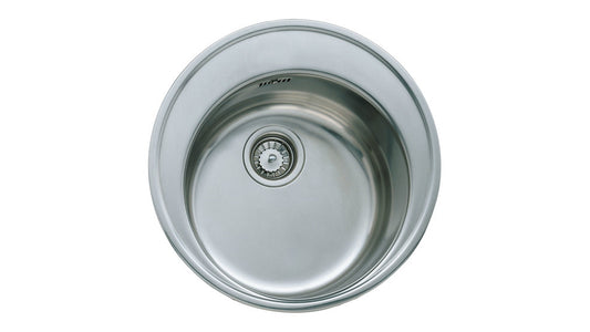 Chiuveta din inox Teka Centroval 45, 1 cuva rotunda, Inox microtexturat