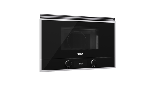 Cuptor încorporabil, Microunde + Grill Teka ML 822 BIS L, cu bază ceramică şi capacitate 22l, Balama stanga, Sticlă neagră