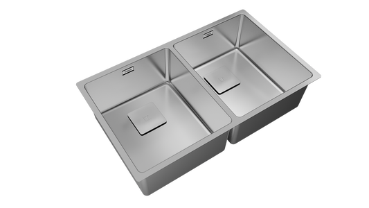 Chiuveta din inox Teka FLEXLINEA RS15 2B 740, 2 cuve, 740 mm x 440 mm, inox lucios, Undermount