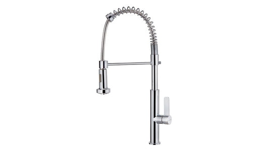 Baterie de bucatarie Teka FOT 939, cu ţeavă înaltă, rotativă, flexibilă, Crom