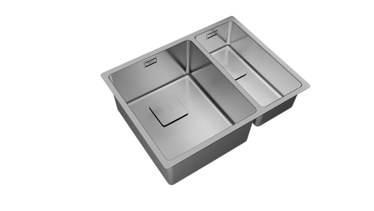 Chiuveta din inox Teka FLEXLINEA RS15 2B 580, 2 cuve, 580 mm x 440 mm, inox lucios, Undermount