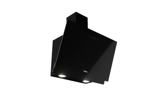 Hota cu design vertical, Teka DVN 64030 BK, Sistem de extracţie perimetrală, 60 cm, Cristal negru