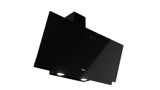 Hota cu design vertical Teka DVN 94030 BK, cu Sistem de extracţie perimetrală, 90 cm, Cristal Negru