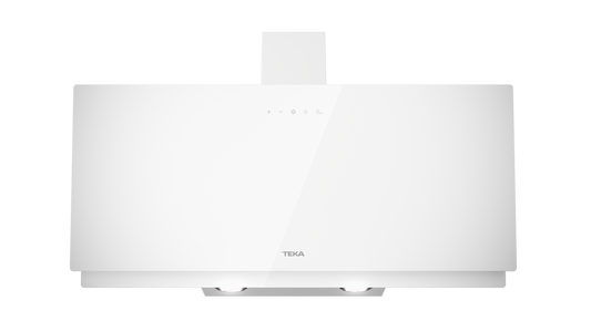 Hota cu design vertical Teka DVN 94030 WHT, cu Sistem de extracţie perimetrală, 90 cm, Cristal Alb