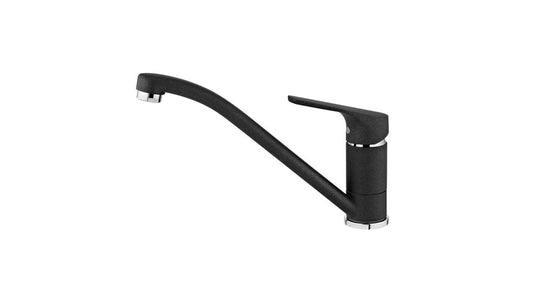 Baterie de bucatarie Teka MTP 913, cu ţeavă joasă şi aerator anticalcar, granit, SCHWARZMETALLIC