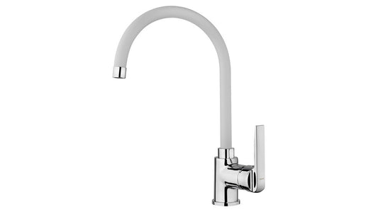 Baterie de bucatarie Teka IN 995 FW, cu teava inalta, alb