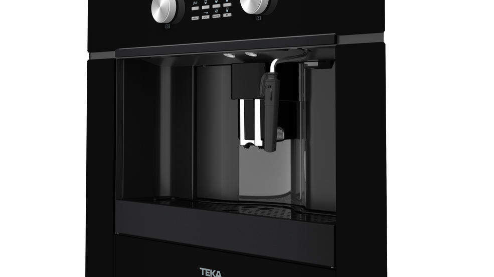 Espressor încorporabil Teka negru, panou digital, duză pentru abur, fără ramă inox.