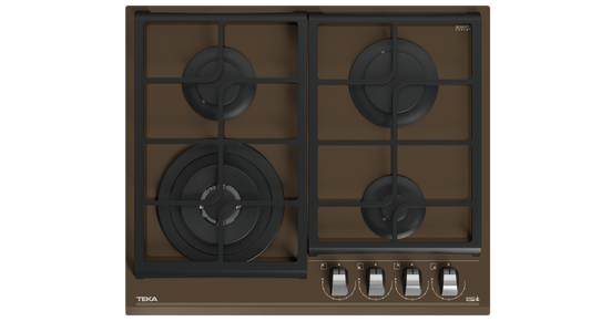 Plita pe gaz Teka GZC 64320 LB,4 zone de gatit, 60 cm, Cristal London Brick Brown