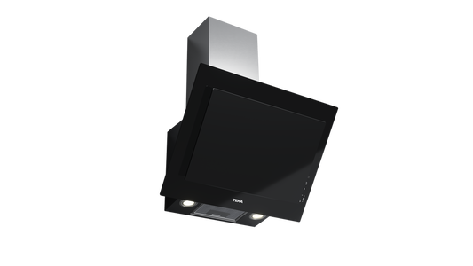 Hota cu design vertical, Teka DVT 68660 TBS BK, paravan din sticlă de culoare neagra, Funcţie Fresh AIR, 60 cm