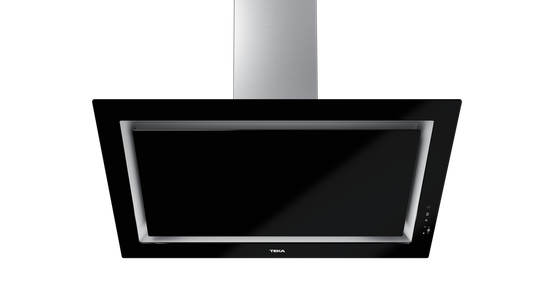 Hota cu design vertical Teka DLV 99670 BK TOS, sistem de extracţie perimetrală, 90 cm, Sticla Neagra