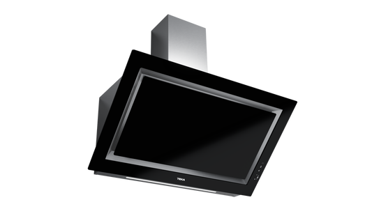 Hota cu design vertical Teka DLV 99670 BK TOS, sistem de extracţie perimetrală, 90 cm, Sticla Neagra