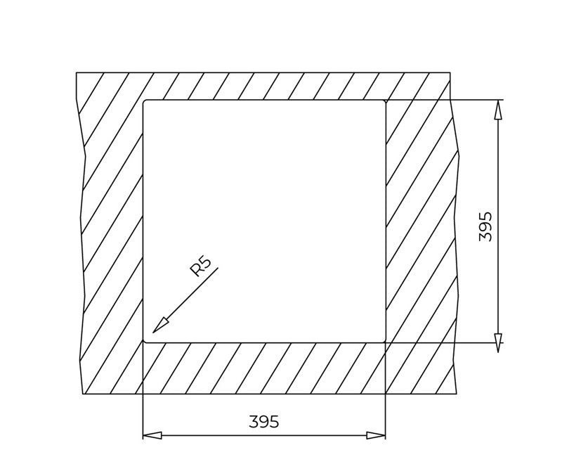 Chiuveta din Tegranite+ Teka SQUARE 40.40 TG ST, 1 cuva, 440 mm x 440 mm, stone grey