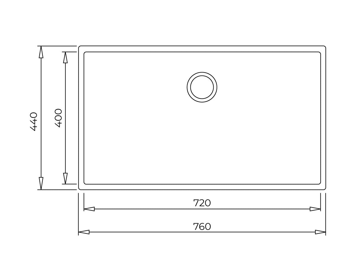 Chiuveta din Tegranite+ Teka SQUARE 72.40 TG Q, 760 x 440 mm, Undermount, negru metalizat