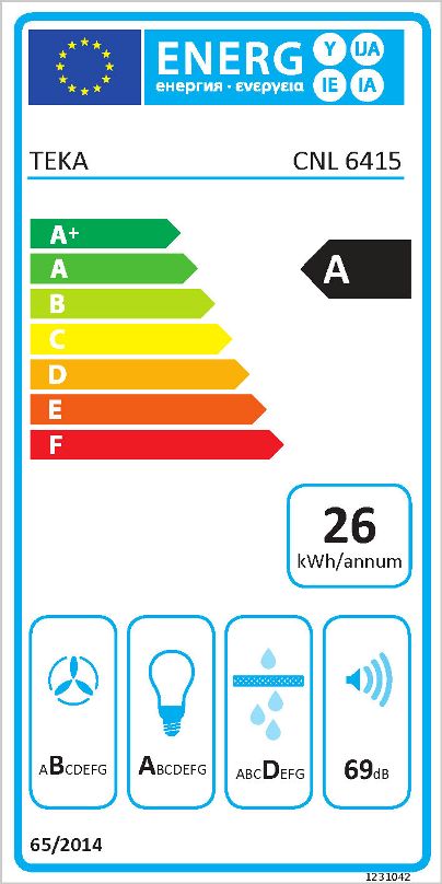 Hotă incorporabila telescopică, Teka CNL 6415 B, 60 cm, Neagra