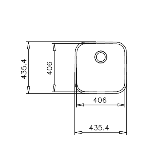 Chiuveta din inox Teka BE 40.40, 1 cuva, 424 mm x 424 mm, inox lucios, Undermount