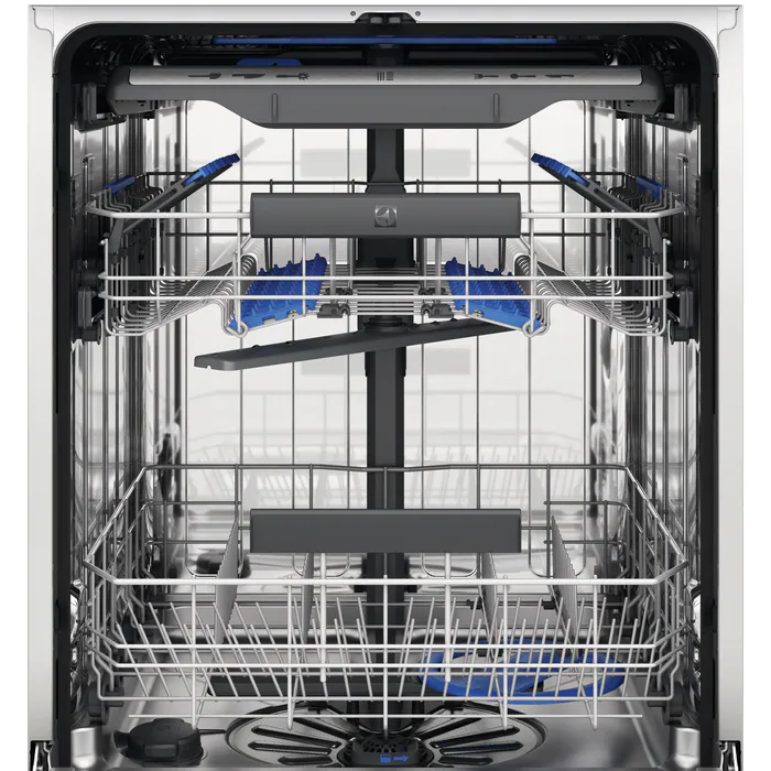 Masina de spalat vase Electrolux EEM69410L, complet incorporabila, 60 cm, 8 programe, 15 seturi, motor inverter, program scurt,program Eco, indicator luminos pe podea, clasa C