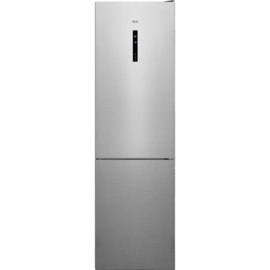 Combina frigorifica free-standing AEG RCB736E5MX, 366l, 201 cm, Afisaj LCD, Congelator No Frost, Clasa E, Inox antiamprenta