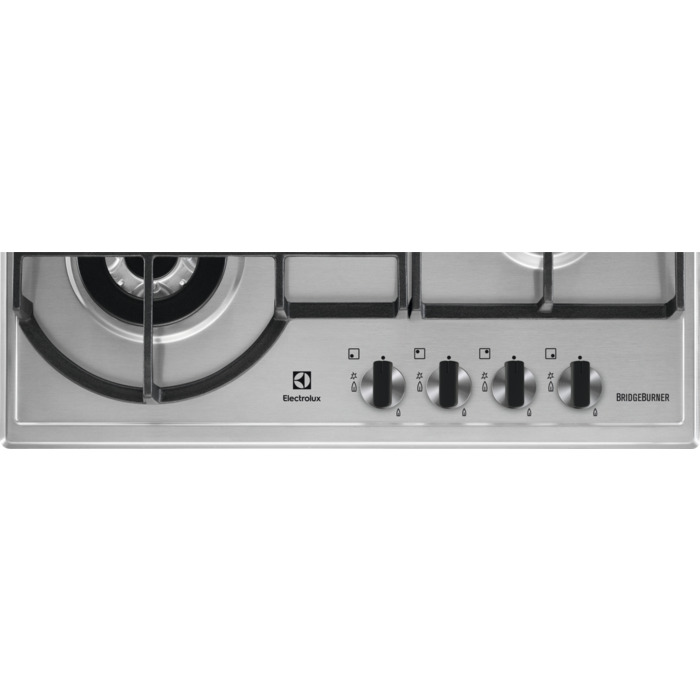 Plita pe gaz Electrolux EGH6349BOX, 60 cm, 4 arzatoare, Arzator tripla coroana, Gratare fonta, inox