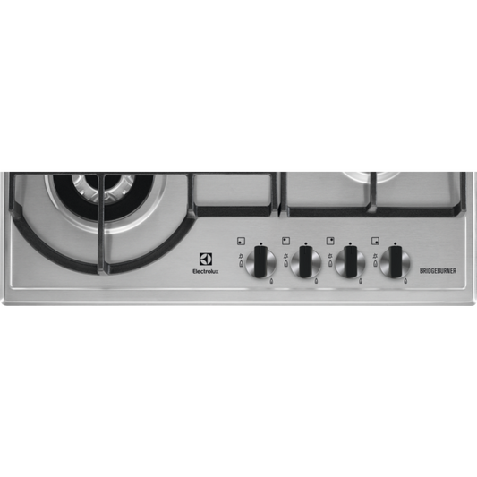 Plita pe gaz Electrolux EGH6349BOX, 60 cm, 4 arzatoare, Arzator tripla coroana, Gratare fonta, inox