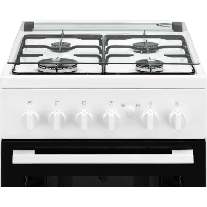 Aragaz pe gaz Electrolux LKG500002W, 4 arzatoare, Grill, Rotisor, 50 cm, 51 litri, Clasa A,alb