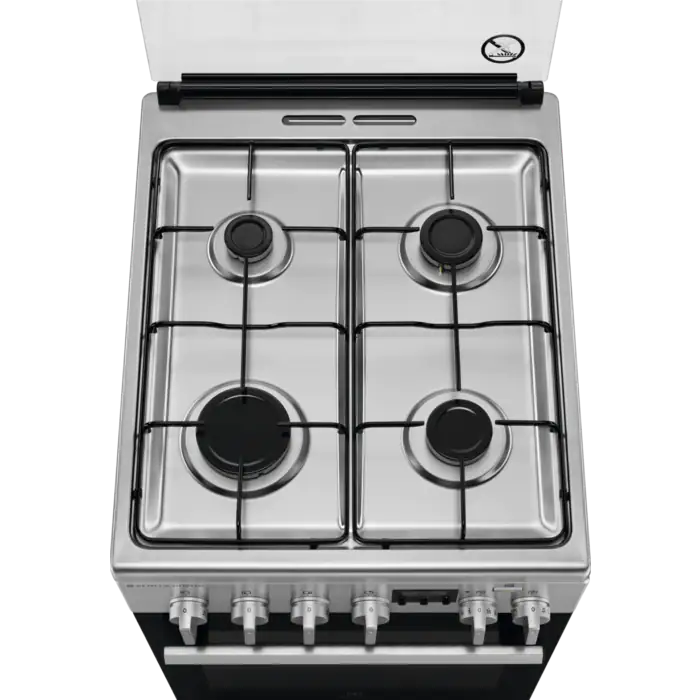 Aragaz Mixt Electrolux LKK564201X, Cuptor electric 11 fuctii, Gatire cu abur AirFry, Autocuratare catalictica, Grill electric, Timer electronic, 4 arzatoare gaz, 50 cm, 58 litri, Clasa A, inox