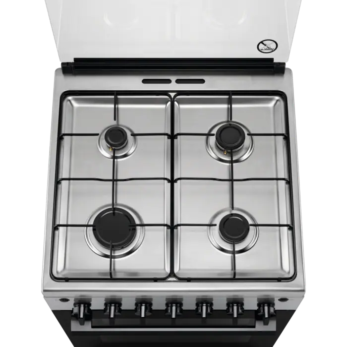 Aragaz pe gaz Electrolux LKG604001X, Autocuratare catalictica, Grill, Rotisor, Timer mecanic, 4 arzatoare, 60 cm, 54 litri, Clasa A, inox antiamprenta