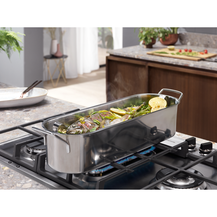 Plita pe gaz Electrolux EGH6349BOX, 60 cm, 4 arzatoare, Arzator tripla coroana, Gratare fonta, inox