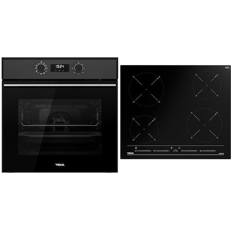 Pachet Cuptor incorporabil Teka HSB 630 B, 71 litri, HydroClean PRO + Plita incorporabila, Inductie, Teka IBC 64010 BK MSS, 4 Arzatoare, 60 cm, sticla neagra