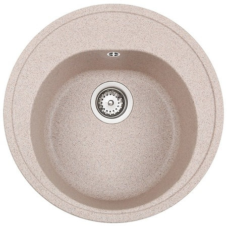 Chiuveta din Tegranite Teka CENTROVAL 45 TG, 1 cuva rotunda, SANDBEIGE