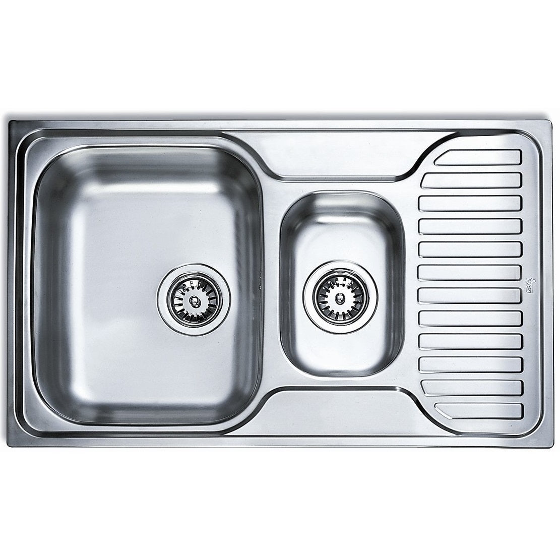 Chiuveta din inox Teka PRINCESS 1 1/2B 1/2D, 2 cuve, 800 mm x 500 mm, inox microtexturat, Picurator dreapta